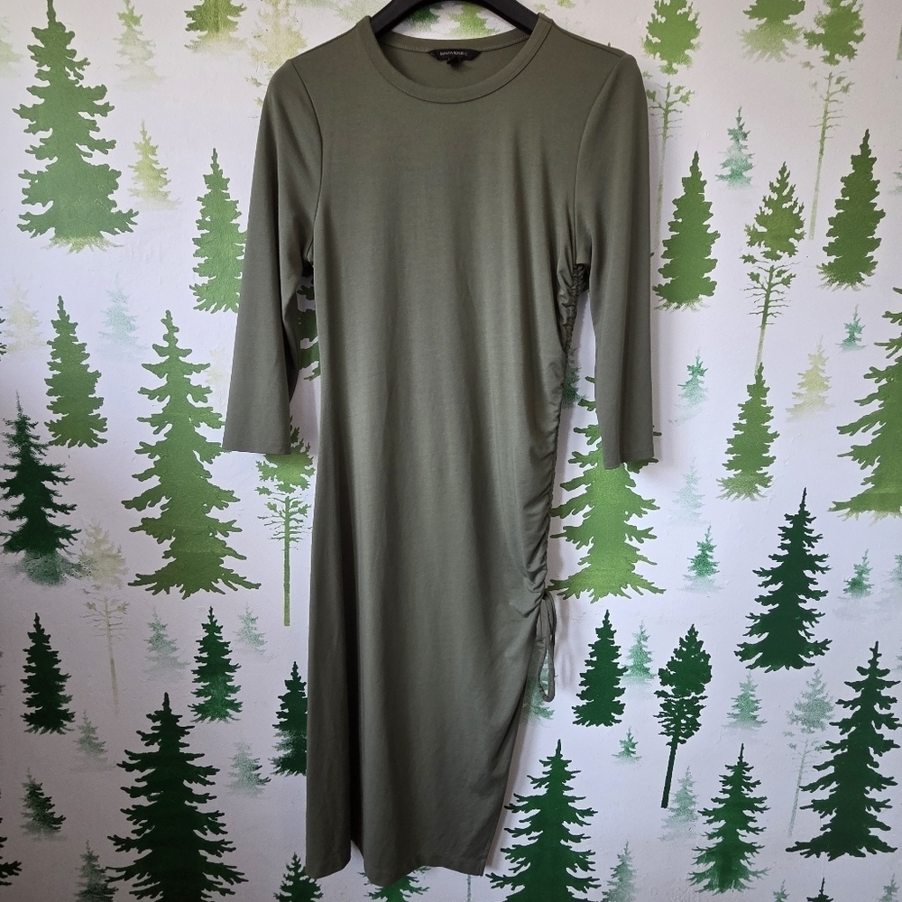 Soft Ponte Side-Ruched T-Shirt Dress From Banana Republic.